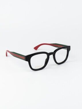 Gucci Women Eyeglasses Black Green Square GG1992O 001 NEW AUTHENTIC